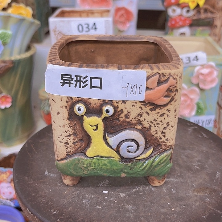 紫砂花盆粗陶材质多肉花盆