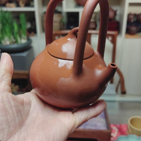 紫砂茶壶鲍瓜提梁壶200cc手工制作