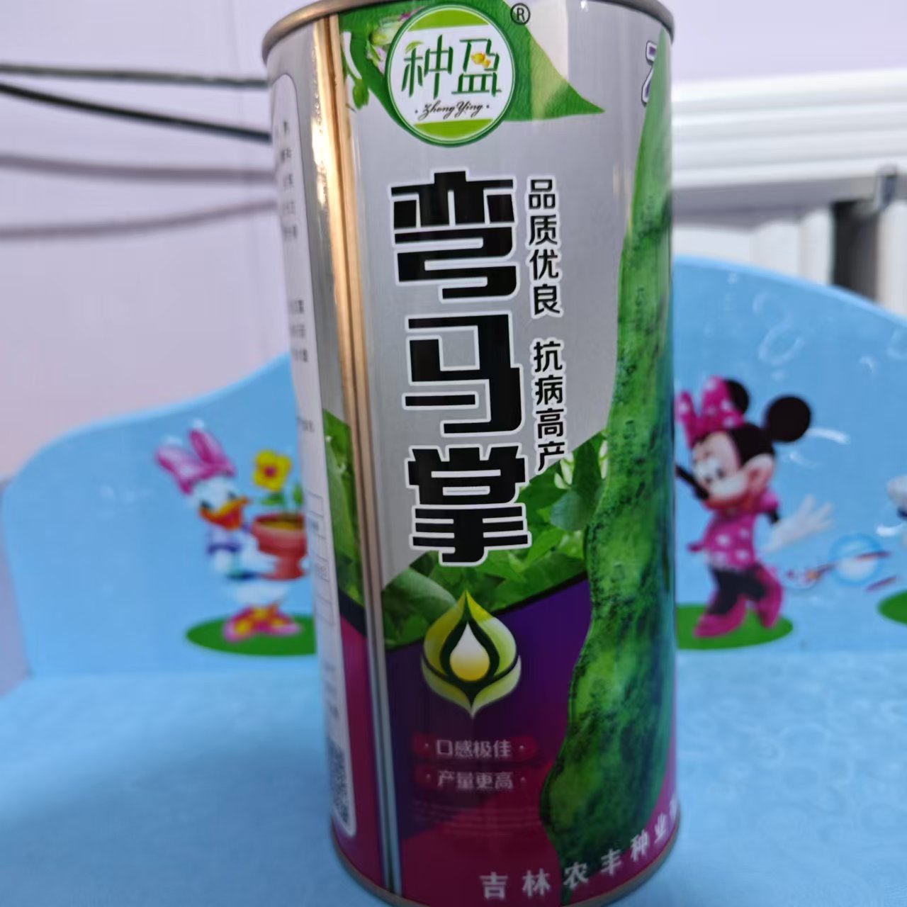 种盈弯马掌豆角种子铁盒装