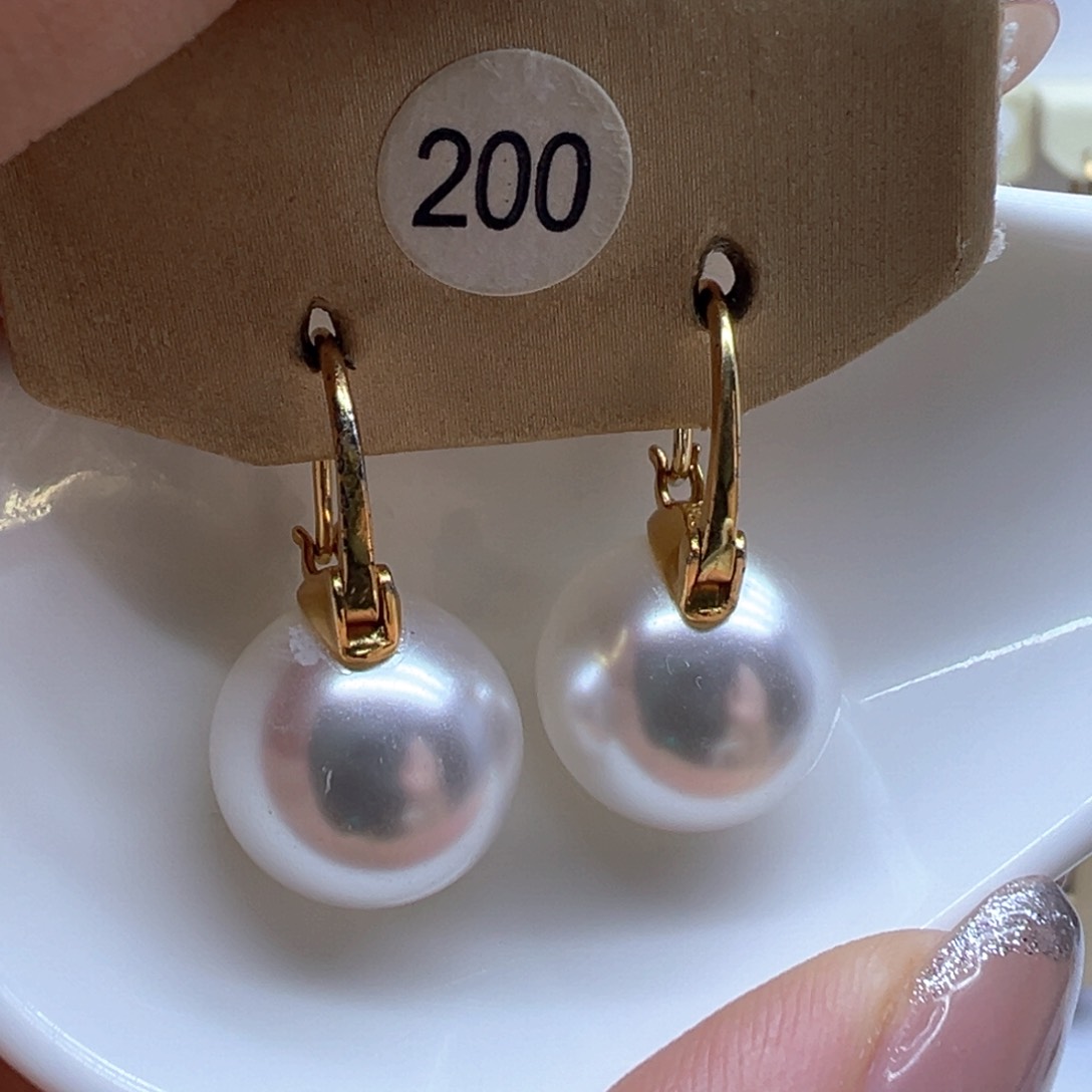 银S925镶嵌淡水珍珠耳饰