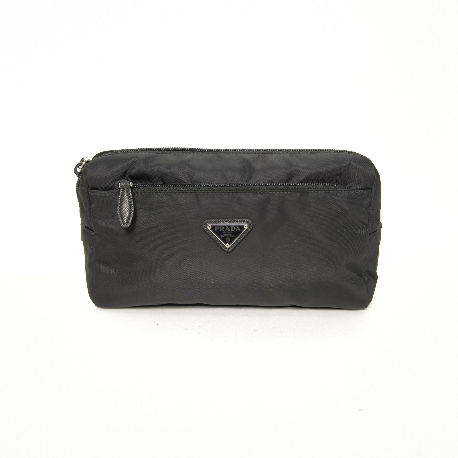 95新 Prada/普拉达 花花黑色 尼龙 化妆包
