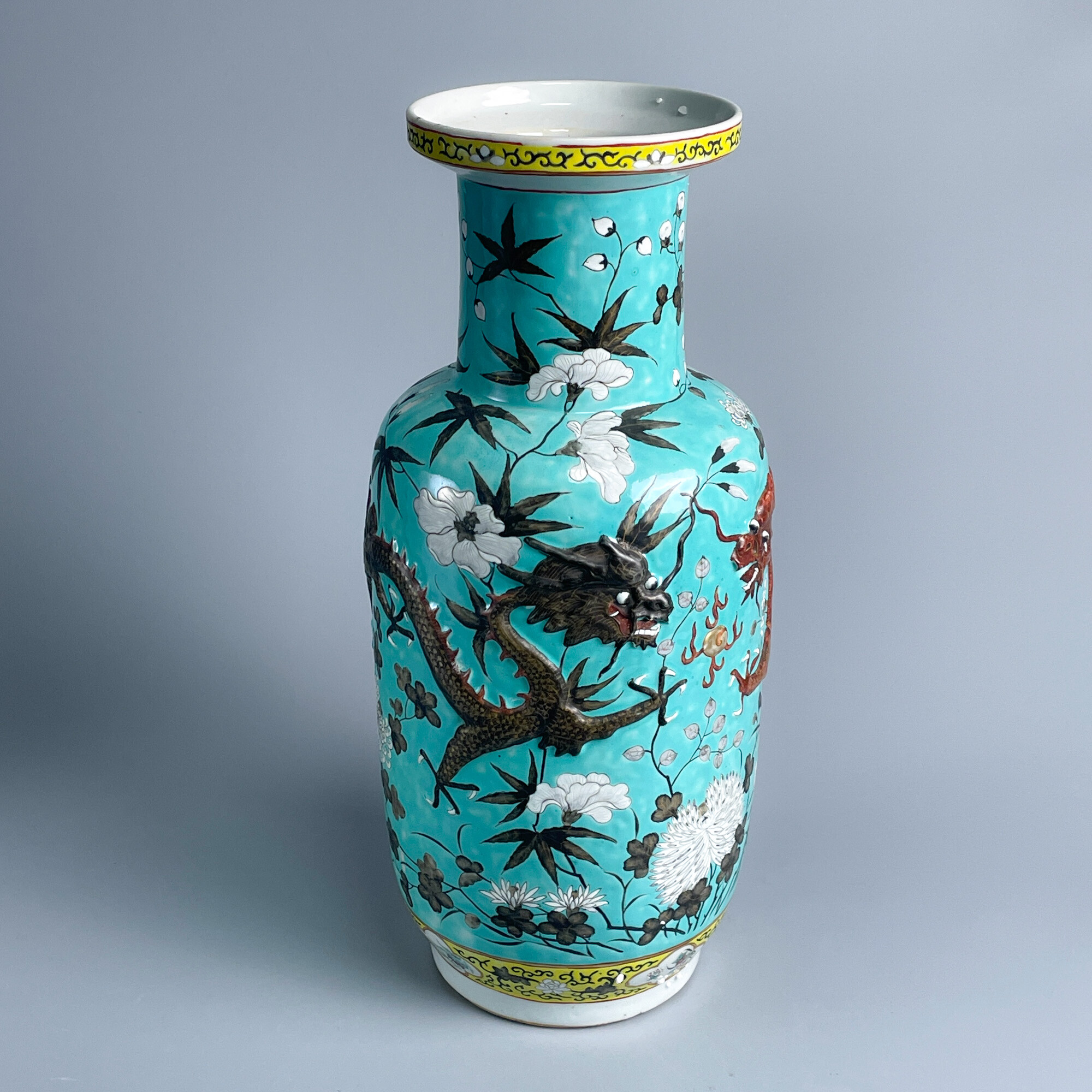 瓷器/古董光绪大雅斋龙穿花棒槌瓶M25AN001826/收藏/文物/绣花张