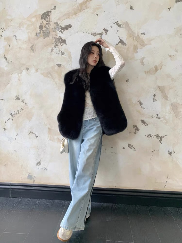 气质百搭经典款狐 狸毛毛马甲