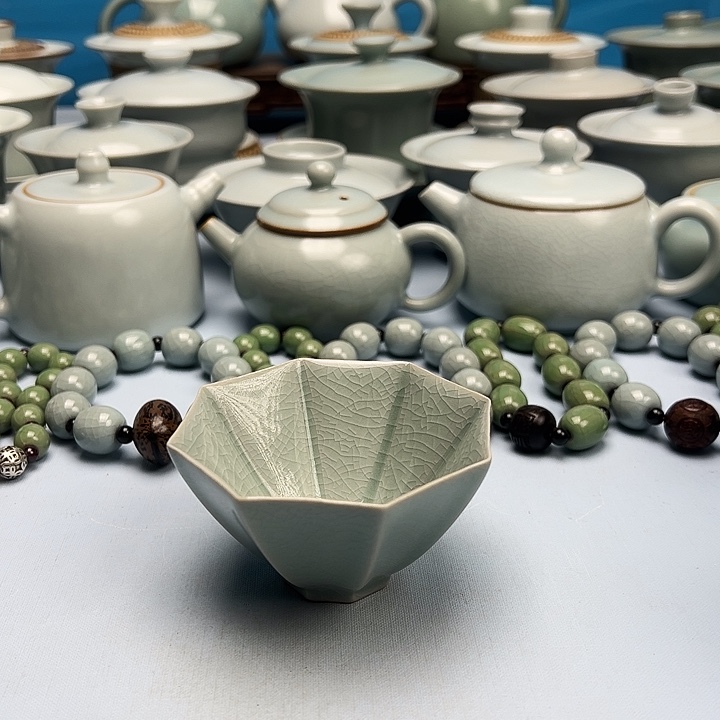 杯天青釉八方杯原矿原釉原产地