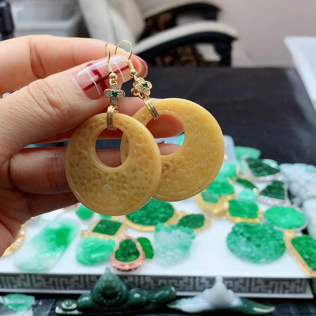 【闪购商品】翡翠耳饰未镶嵌，