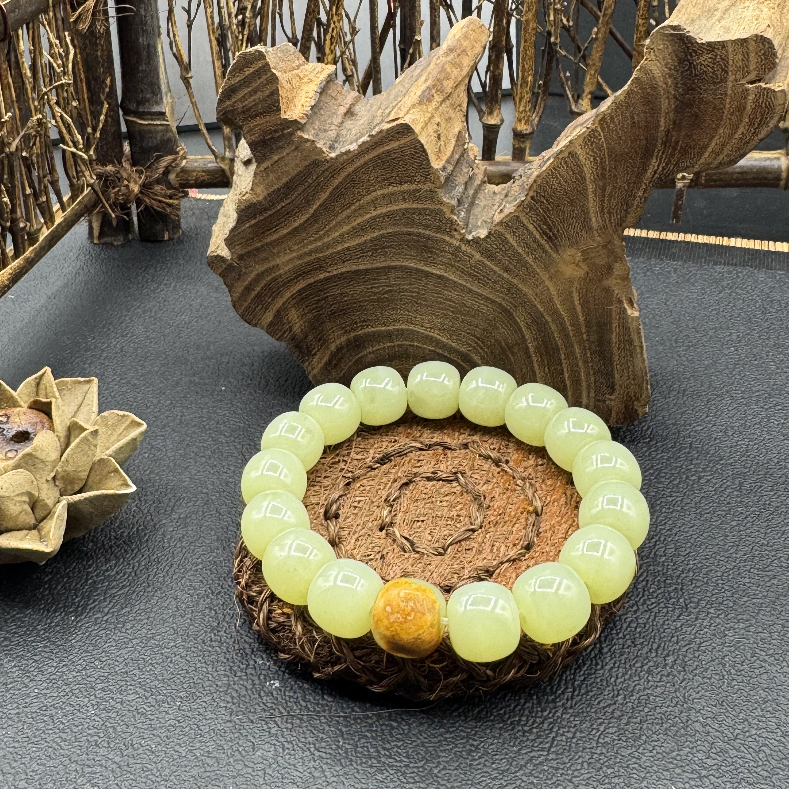 河磨玉手链（独籽）鸿运当头