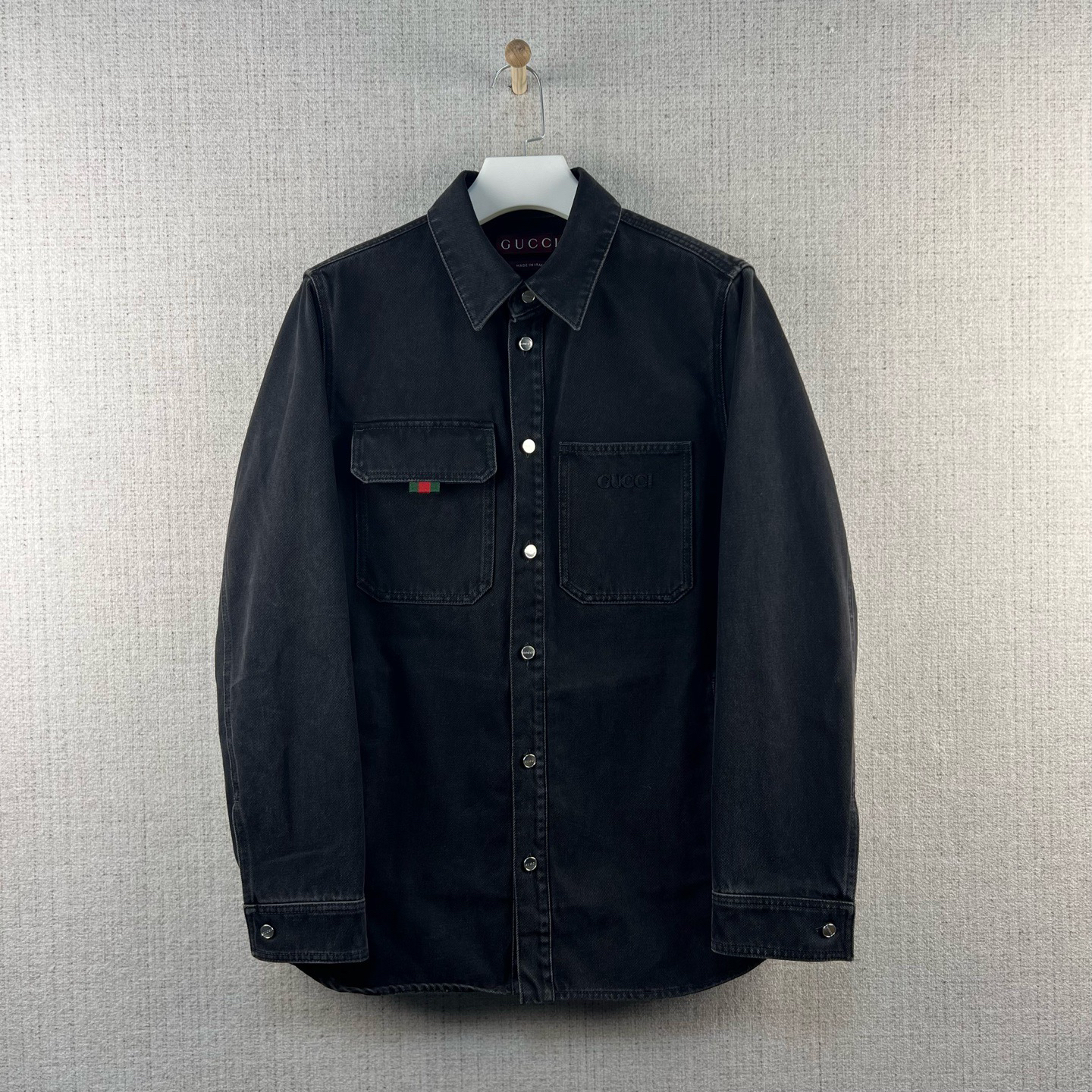 未使用 GUCCI/古驰 SS24 Logo刺绣水洗牛仔外套/尺码48/编号9152