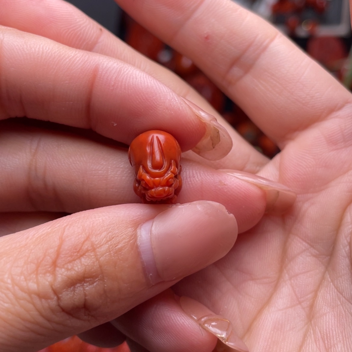 【闪购商品】南红玛瑙通孔貔貅未镶嵌