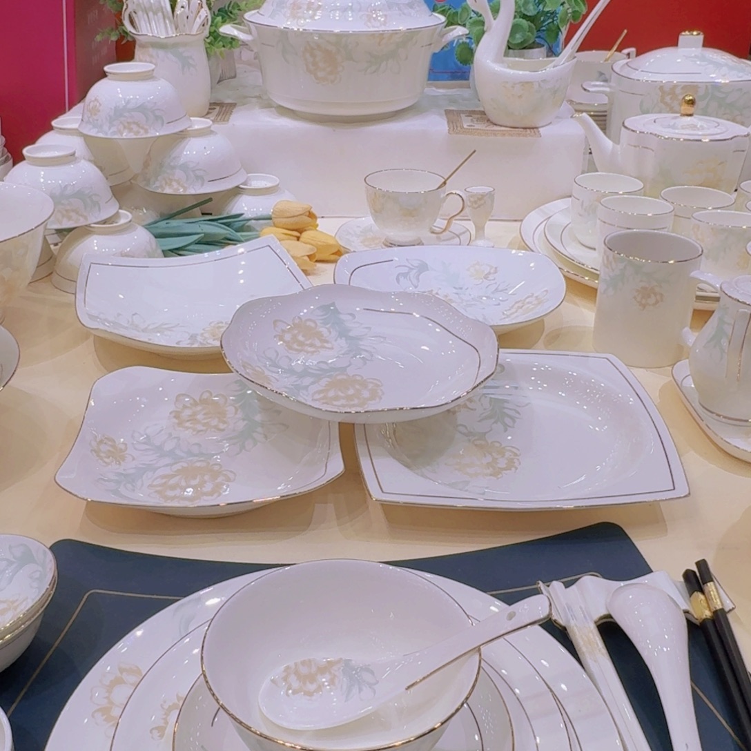 45%以上骨粉骨瓷景德镇描金清雅单买