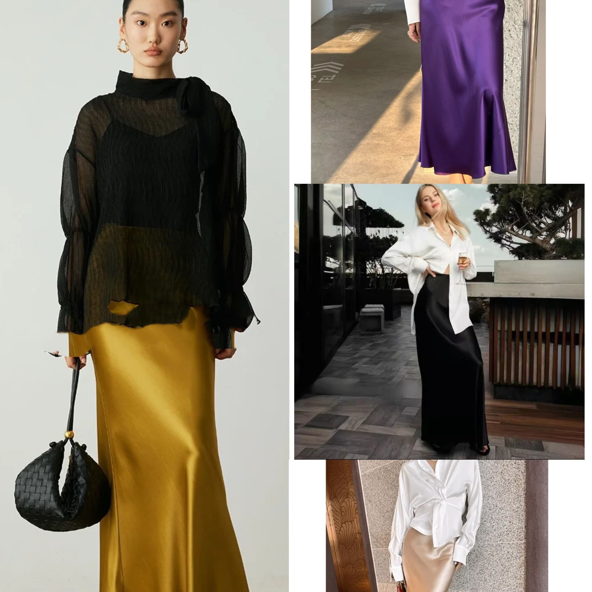 【一条会奔跑的鱼尾裙】时尚优雅百搭醋酸中长款半裙