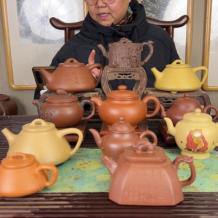 紫砂茶壶8***全手工方器300c底槽清➕陈宏林刻绘