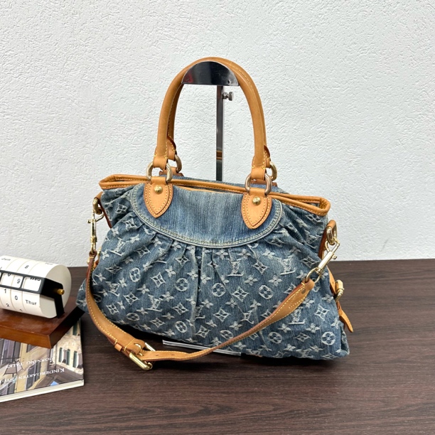 95新 LouisVuitton/路易威登 中古牛仔老花小号cabby单肩包124279