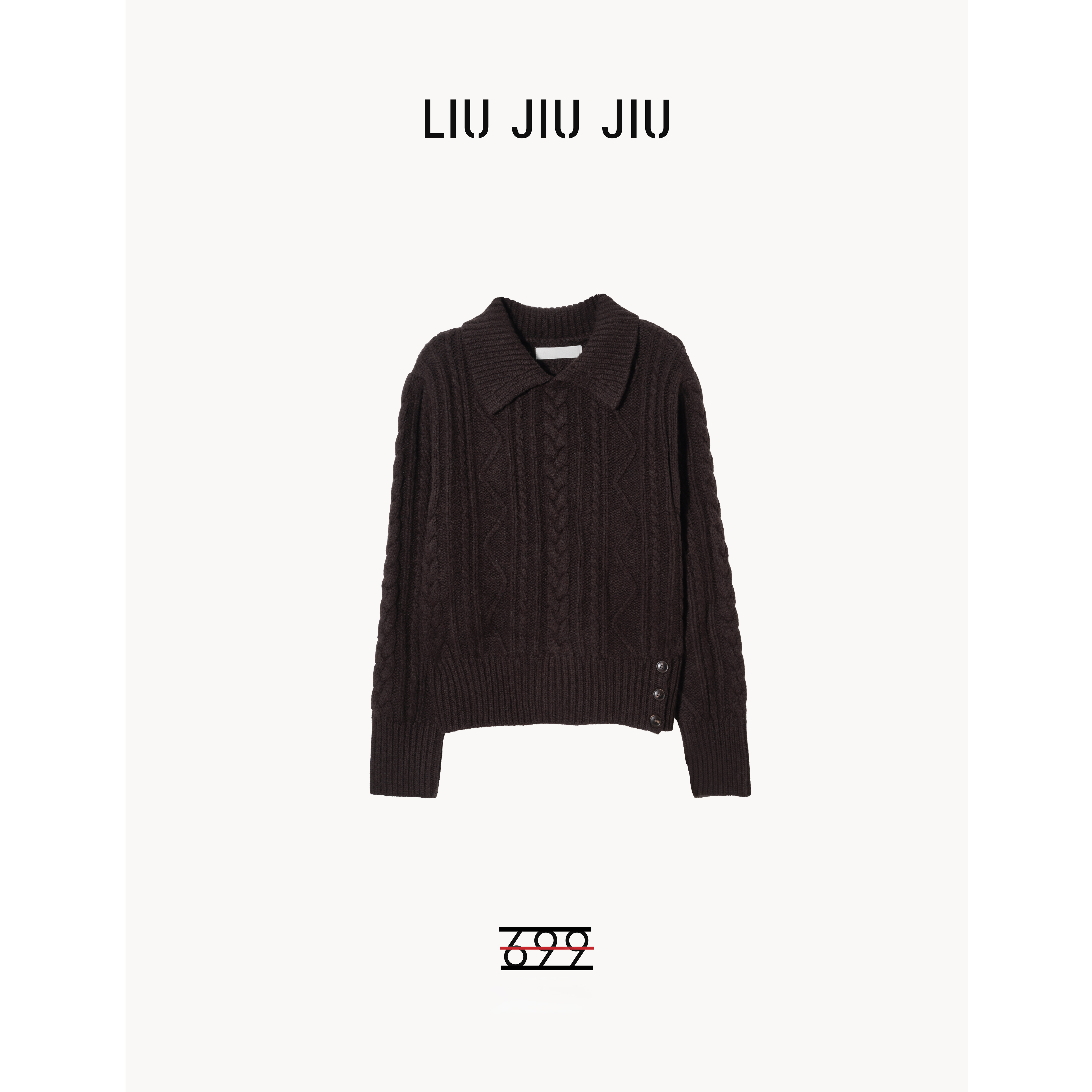 LIUJIUJIU 韩系气质简约高级感翻领满分羊毛针织套头毛衣MY5488L