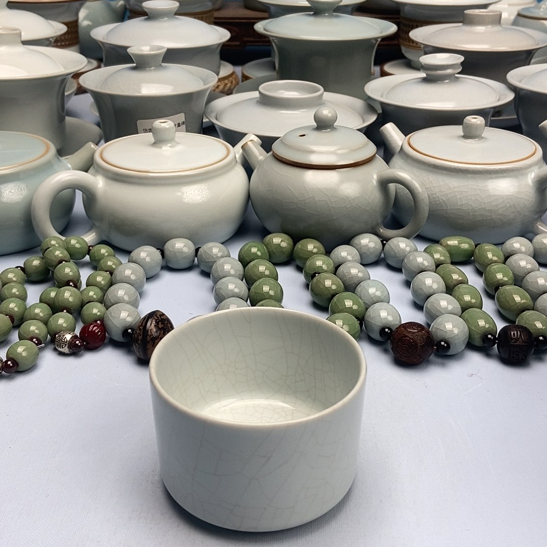 杯微瑕月白釉扳指杯原矿原釉原产地