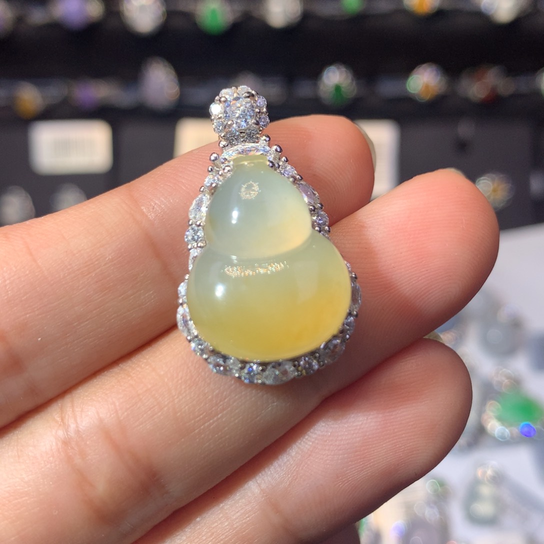 翡翠银S925镶嵌颈饰天然翡翠