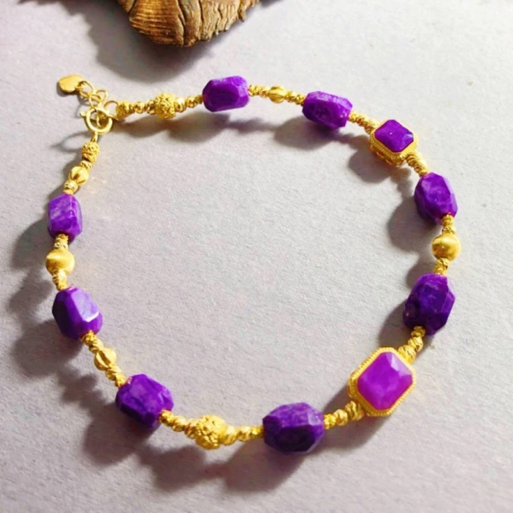 【圣芭黎】天然舒俱来手链丝绒18K切面潘潘5多样性发一D1397