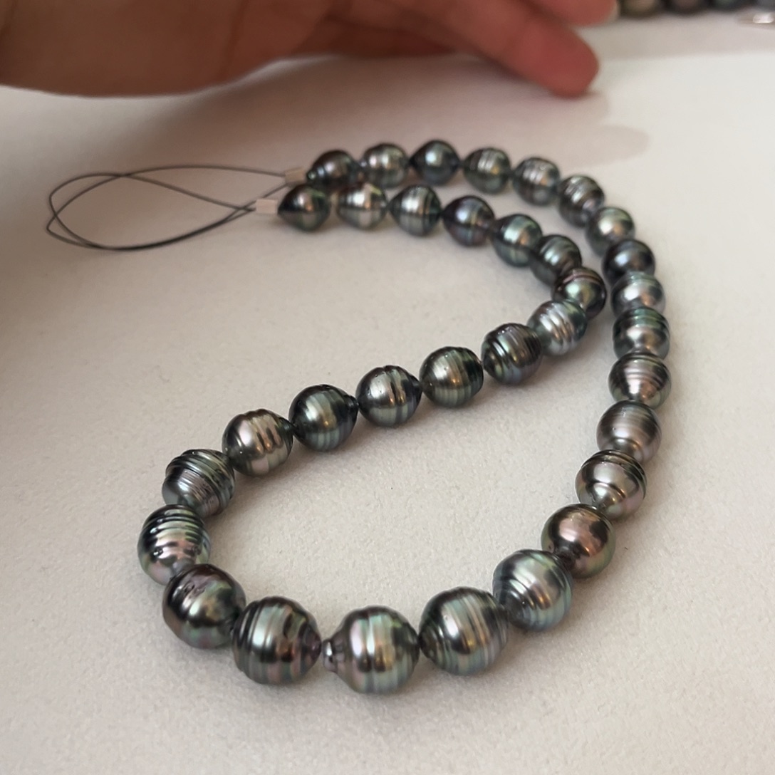 那***开海水珍珠颈饰未镶嵌巴洛克大溪地9-11