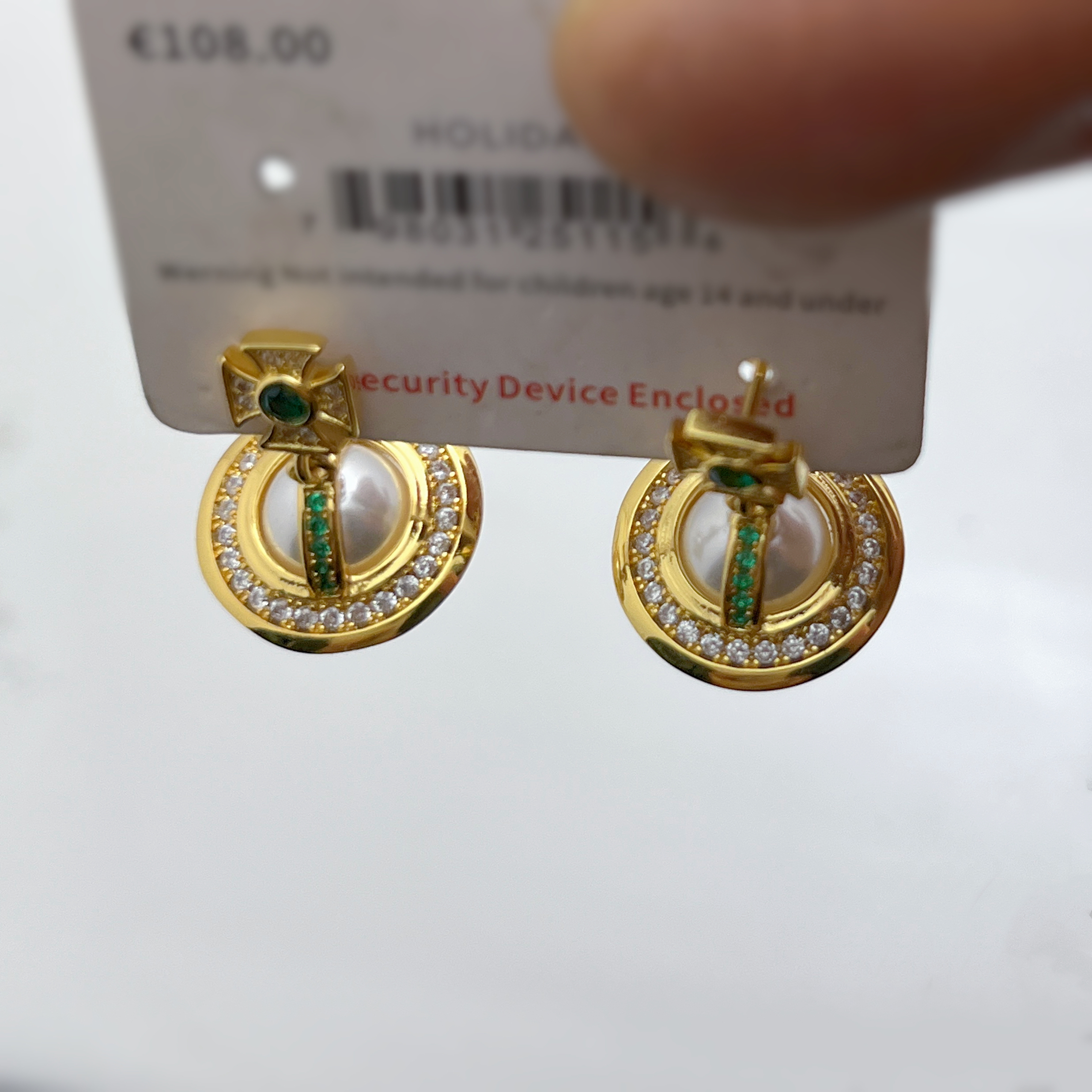 铜合金锆石耳饰 铜合金耳饰 小众轻奢星球珠珠耳钉高级感耳环