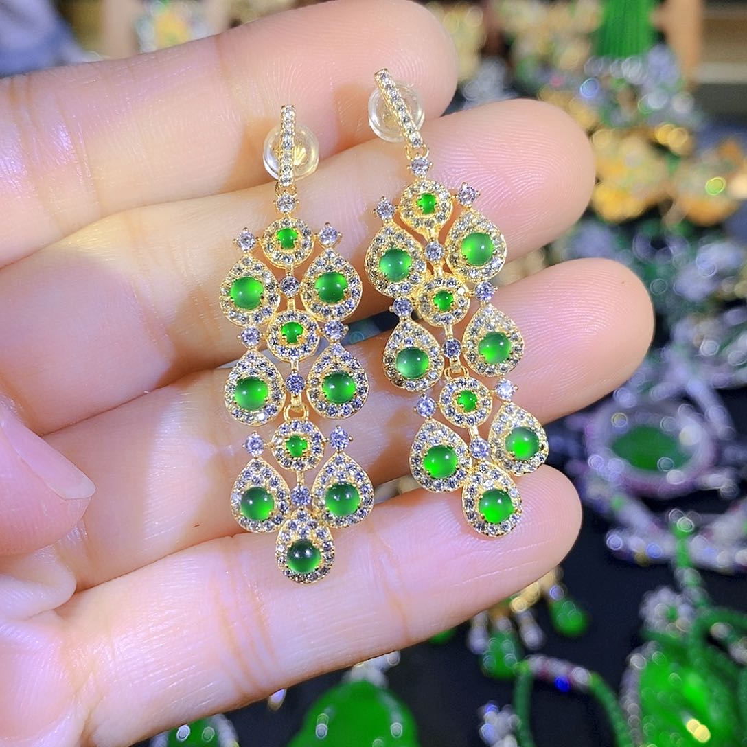 颈饰银S925镶嵌翡翠