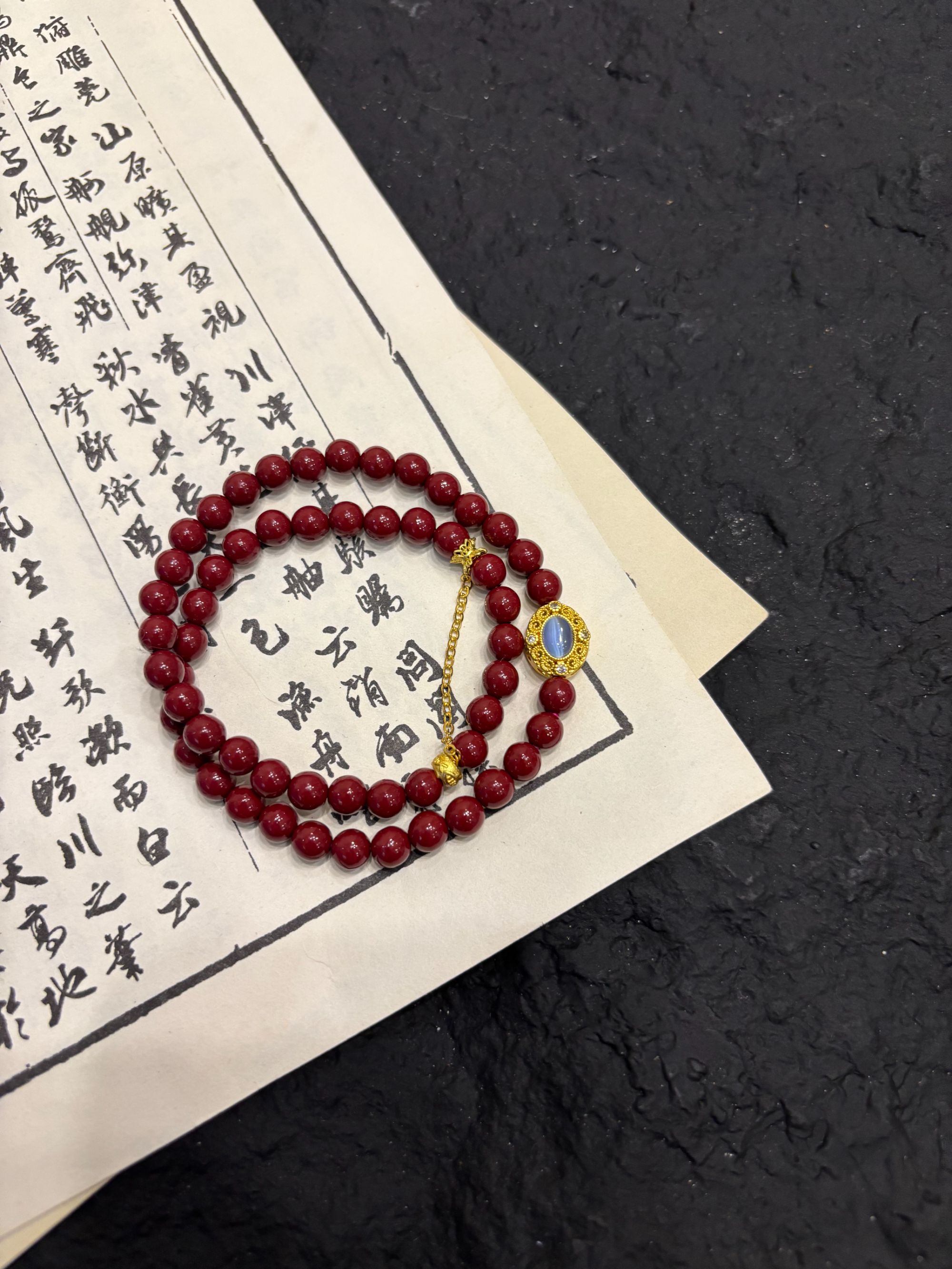 含辰砂工艺品朱砂精致双圈手串