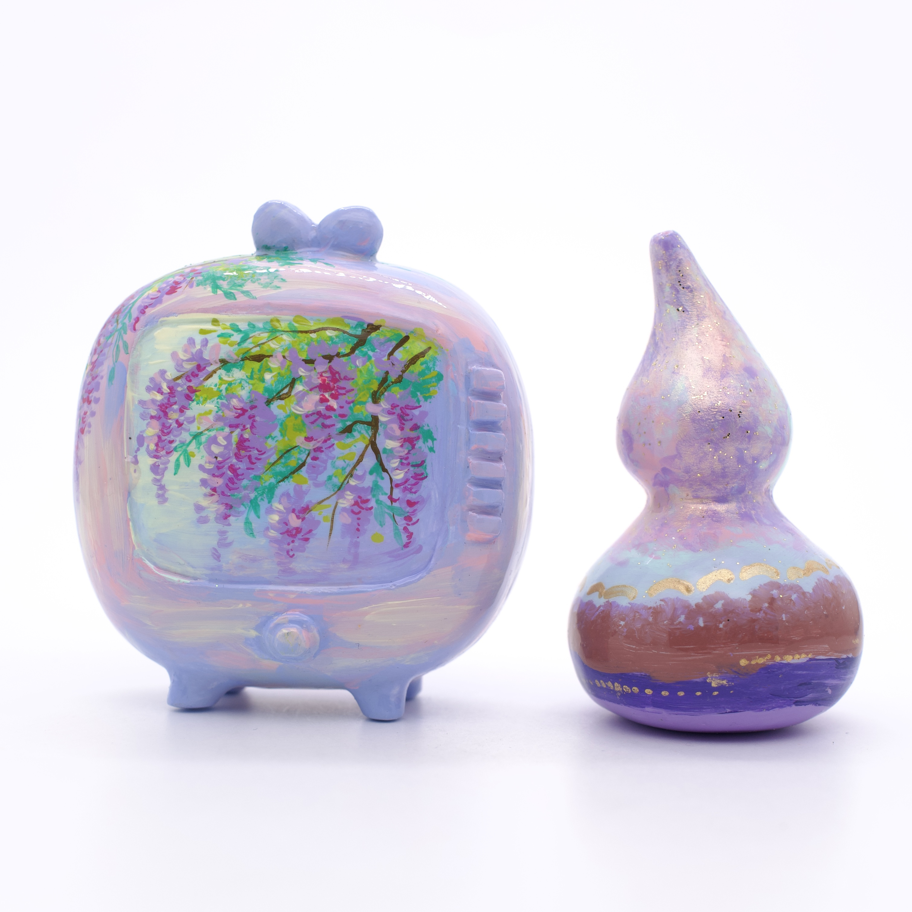 王甜心摆件《熏香满天》系列艺术石膏作品，手工绘制，仅一件粉色