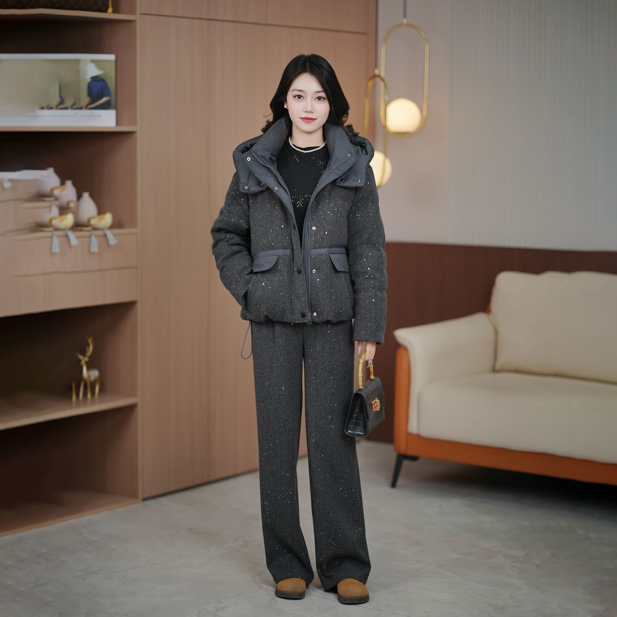 两件套新国标90白鸭绒2025年冬季爆款女士显瘦百搭时尚保暖羽绒服