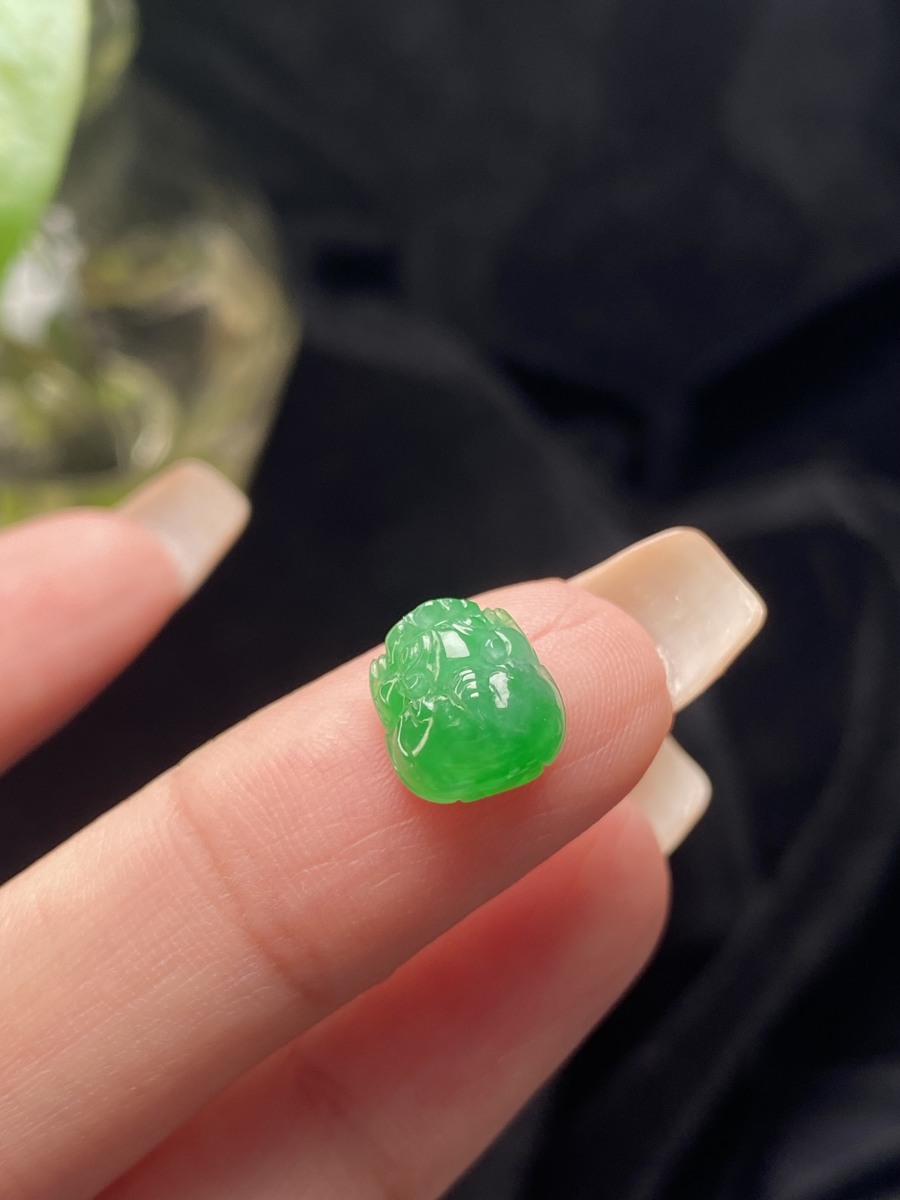 天然缅甸翡翠A货冰种阳绿貔貅小尺寸精美招财挂件