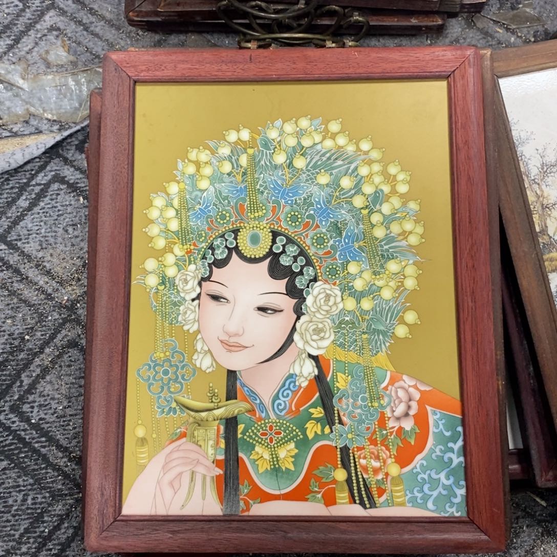 瓷片37*28 景德镇瓷板画柴窑烧制