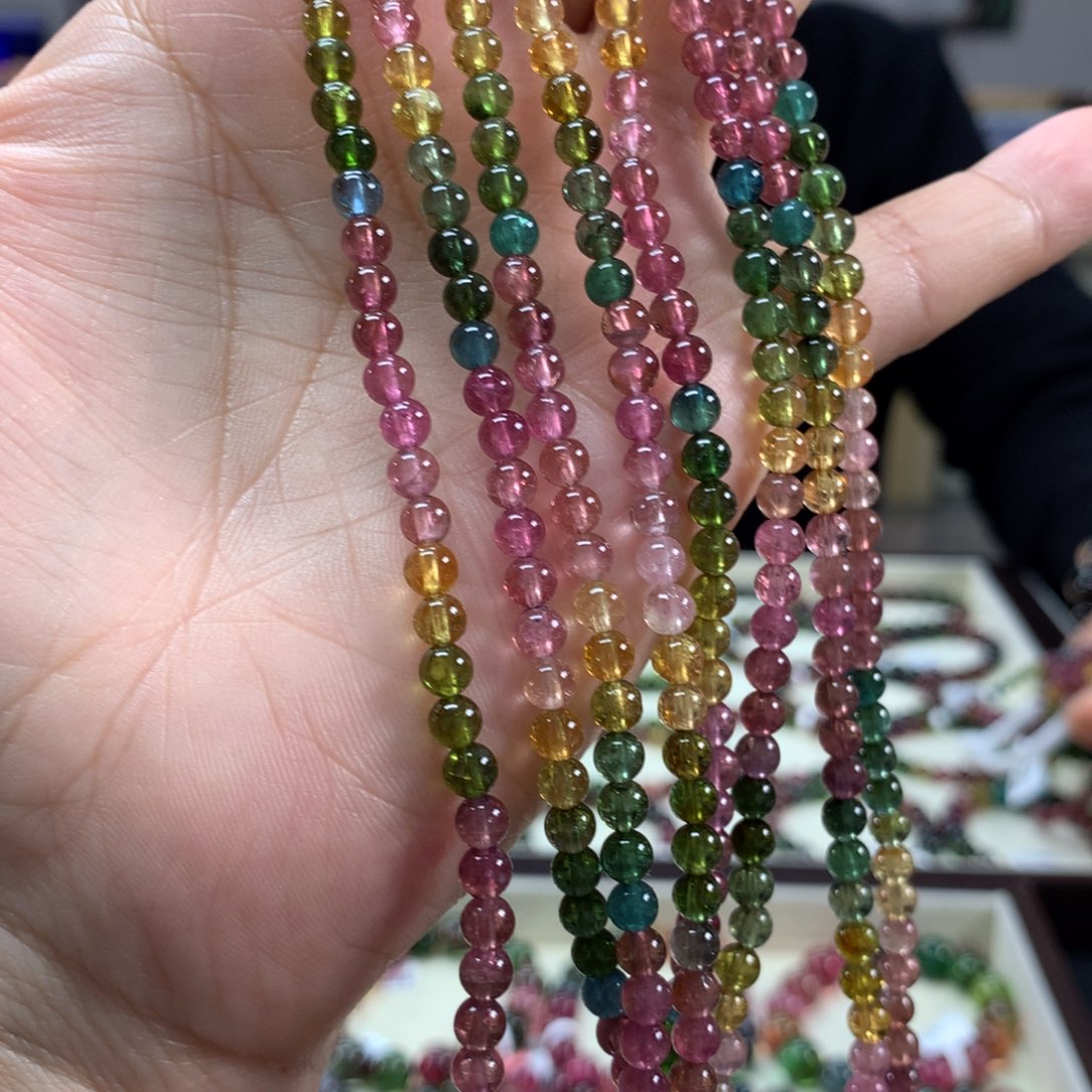 碧玺手链未镶嵌多样性发其一条4.5毫米左右