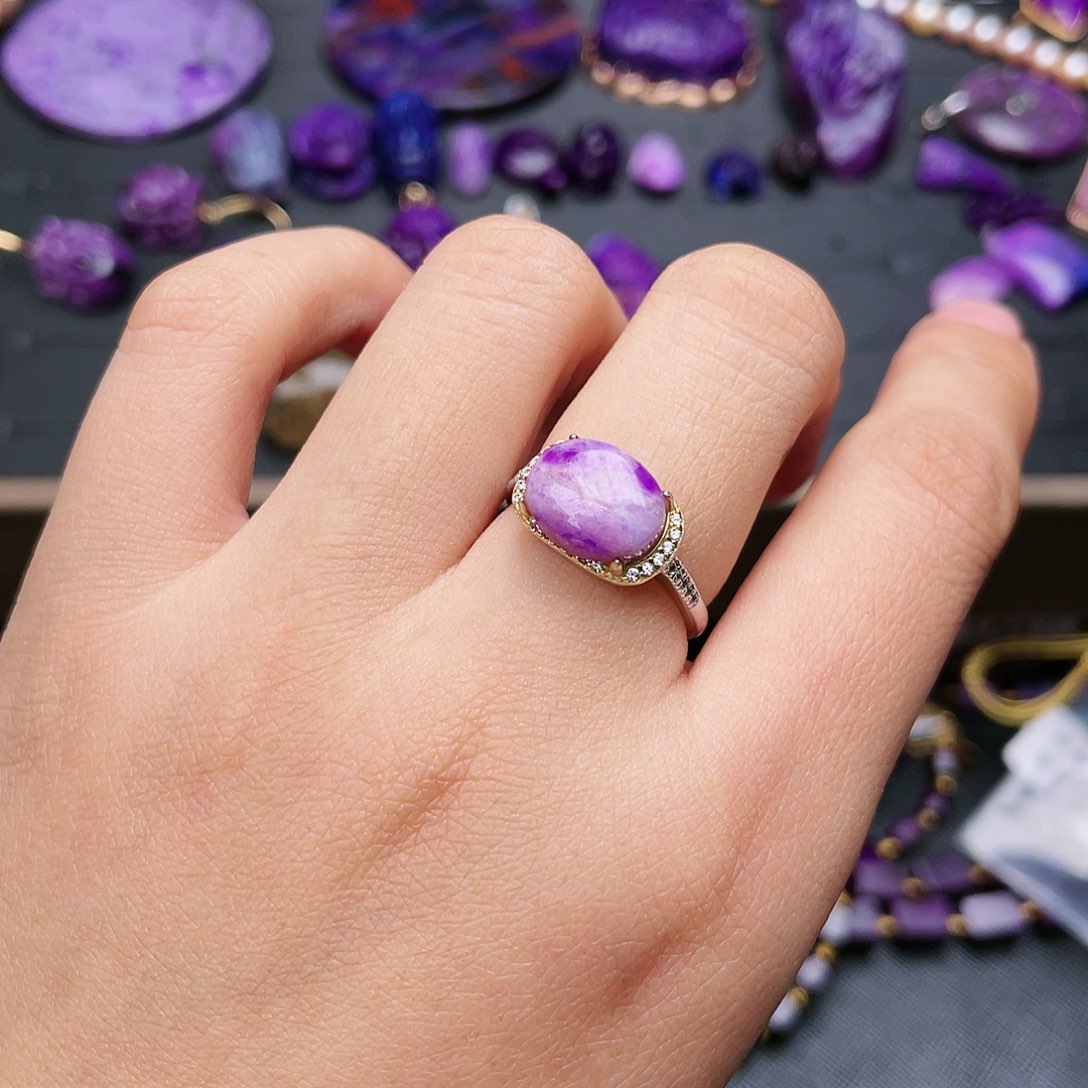 苏纪石（舒俱来）戒指银S925镶嵌