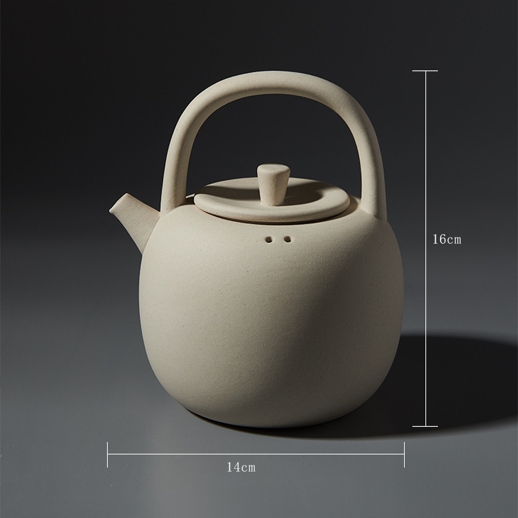 汉陶张生 830ml手工烧水壶白陶煮茶炉煮茶器泡茶壶