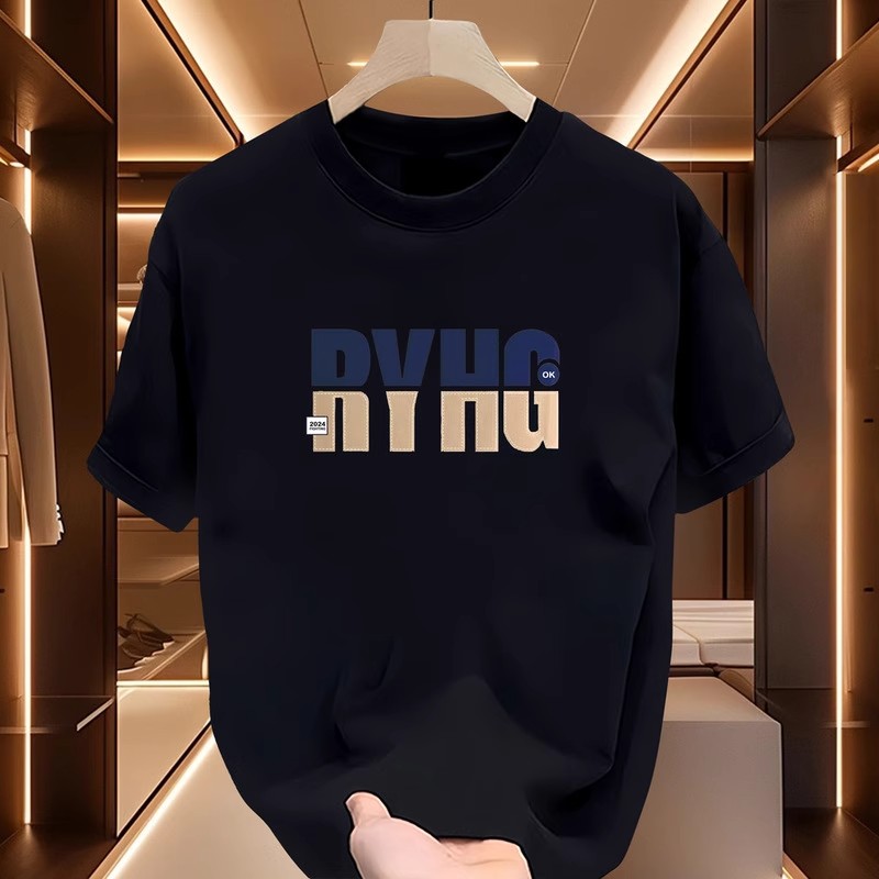 新款2025年圆领半袖潮牌字母印花夏季休闲潮流短袖t恤打造型男范