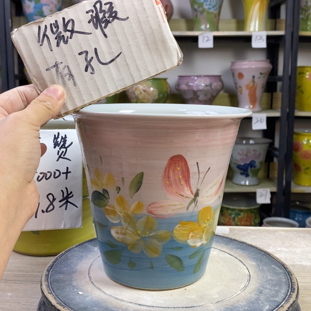 景德镇手工手绘陶瓷花盆