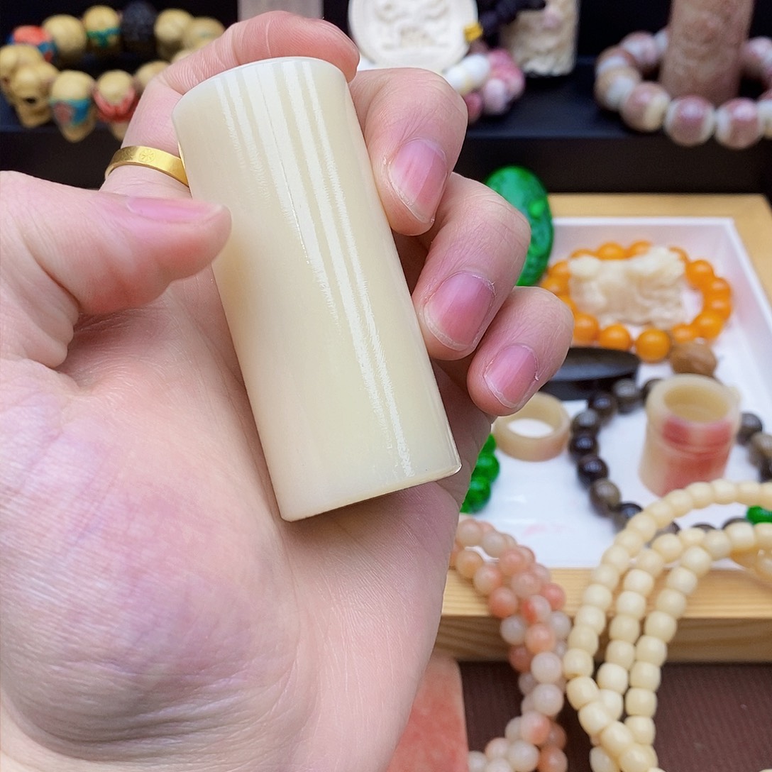 驼骨手串/手链驼骨鸡油黄手把件