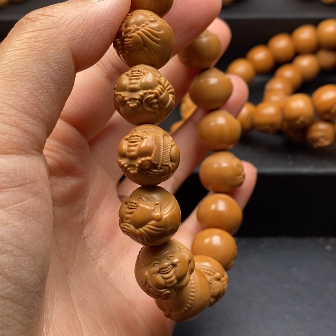 猴头核桃吊坠光背弥勒