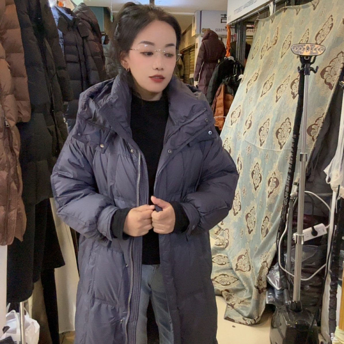 新款高级款拉链加厚保暖连帽帽子外套