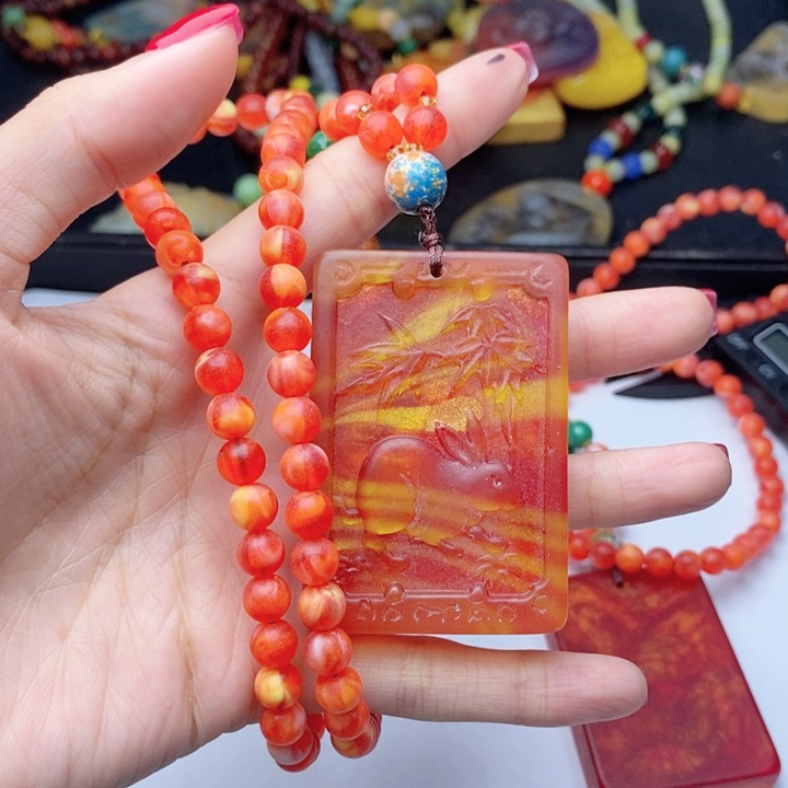 蜜蜡颈饰未镶嵌229套装