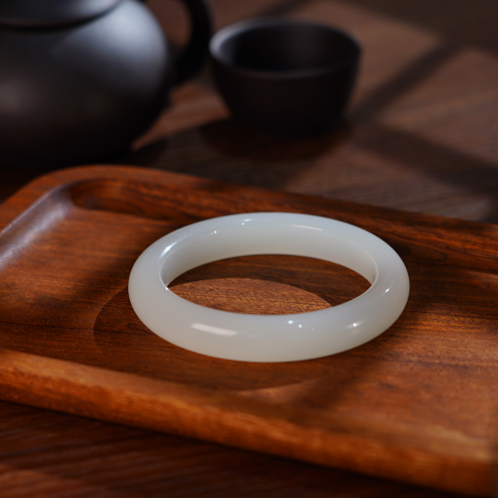 【睿泽鉴宝】和田玉高油白玉正装手镯 （51-60#） V2833