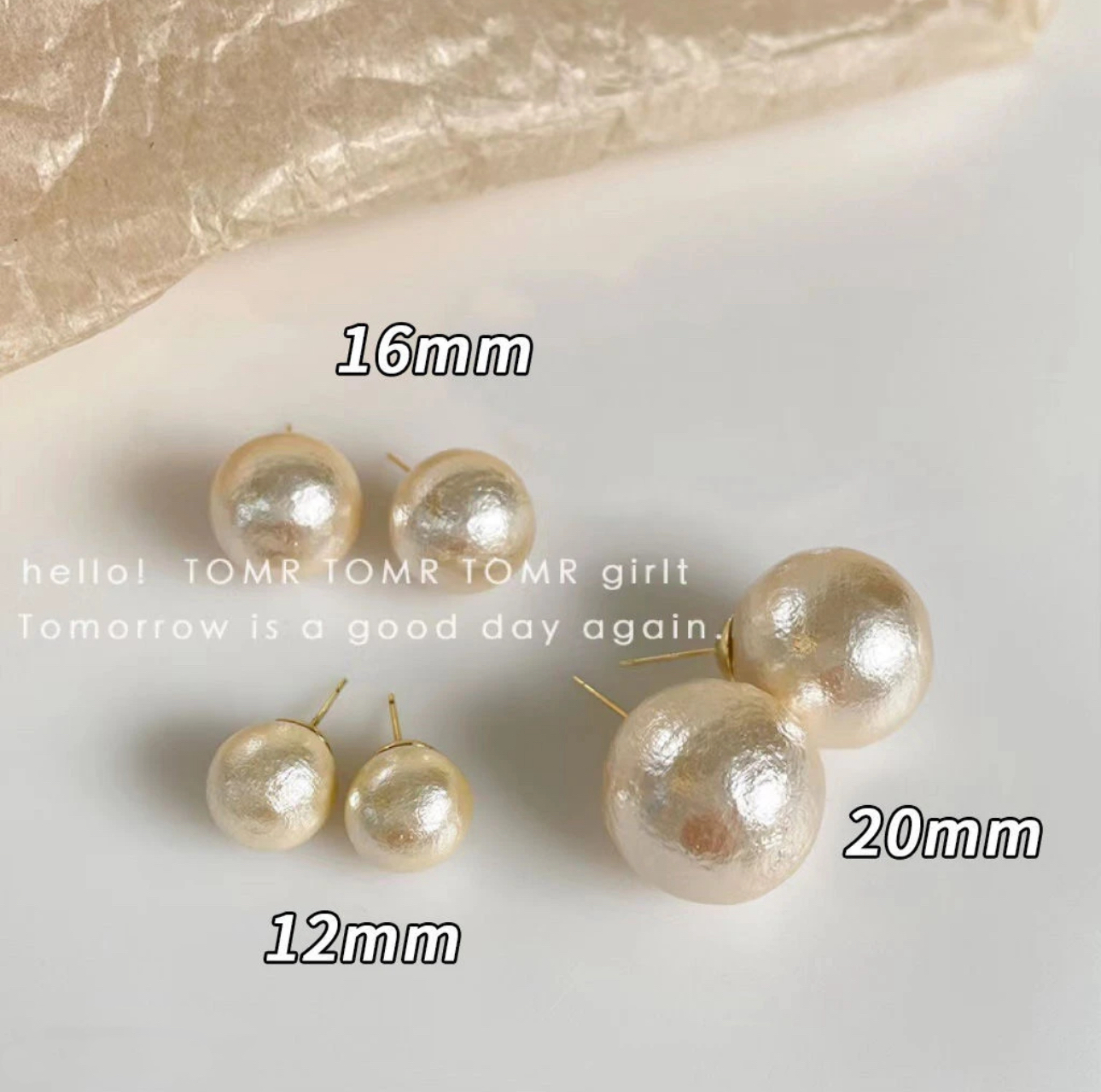 非金属仿珍珠耳饰 法式轻奢百搭棉花珠耳钉气质小香风ins耳环耳饰