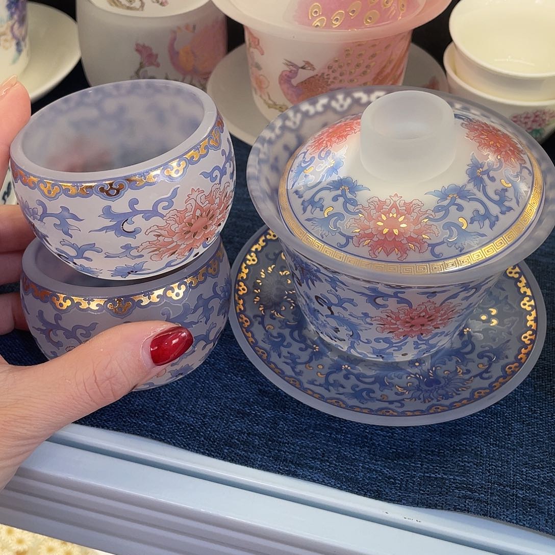 陶景德陶瓷盖碗茶具