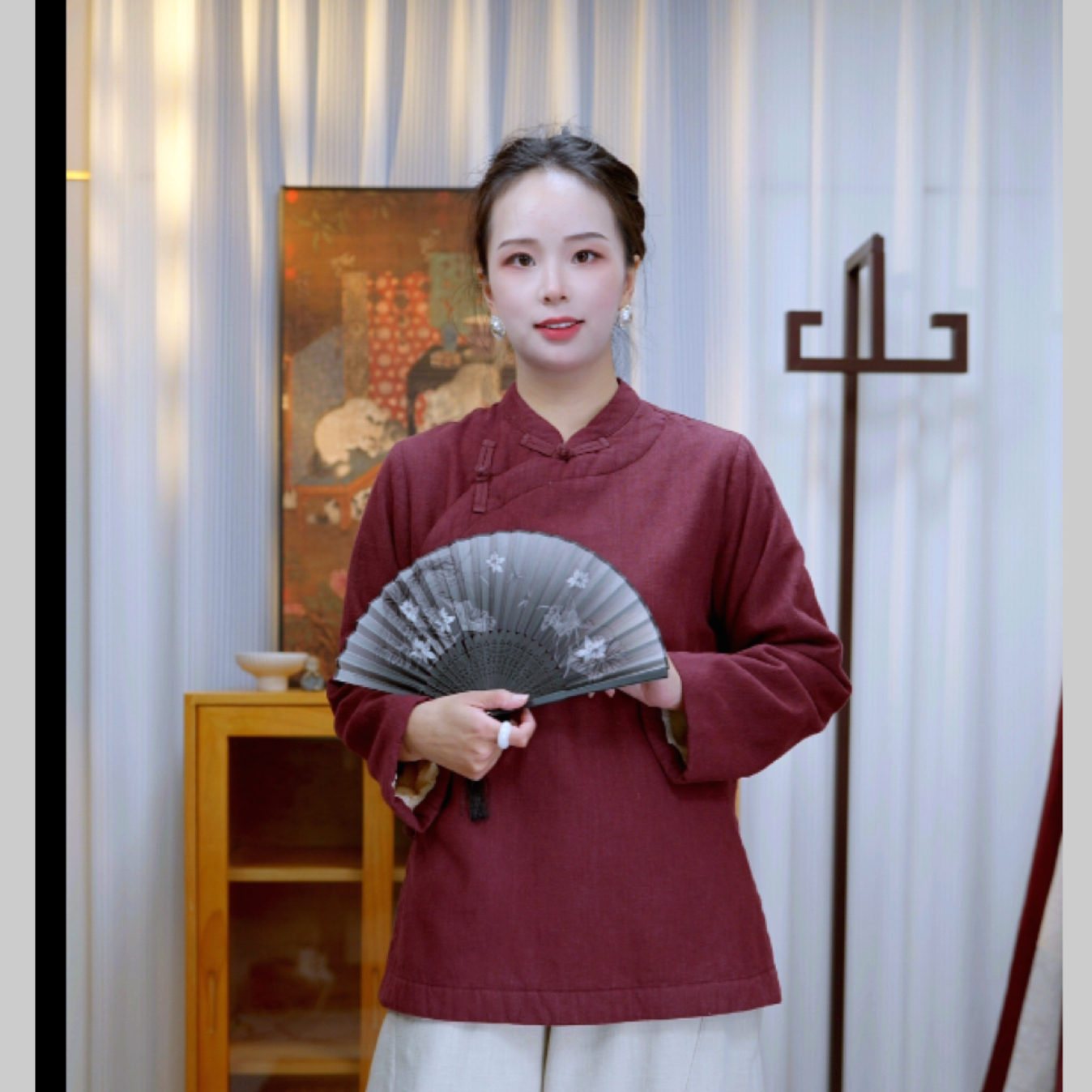 如素慢衣冬季加绒保暖复古风上衣36571