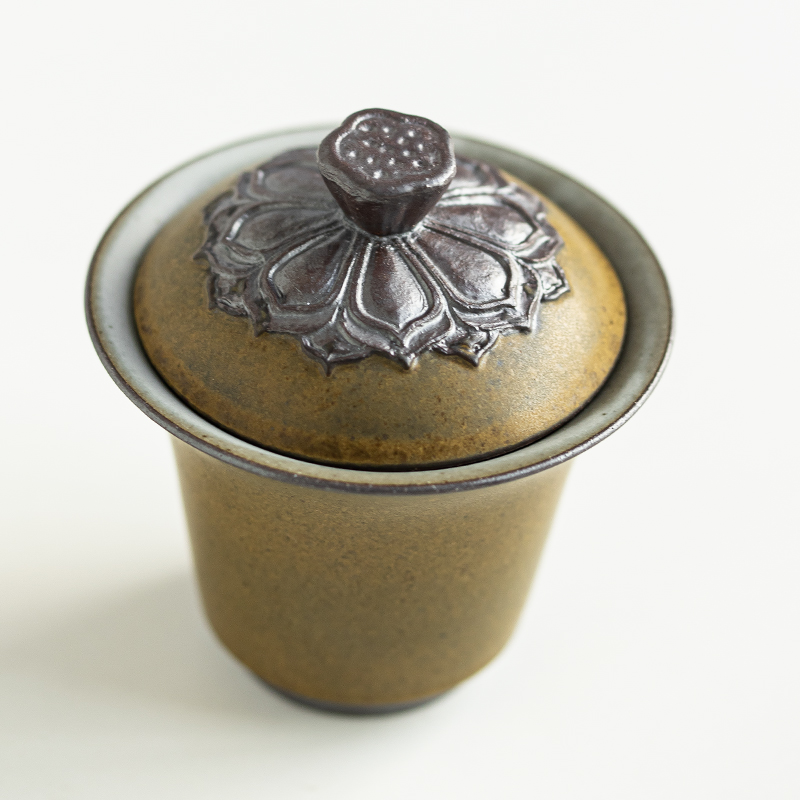 品香论道中式复古陶瓷二才盖碗手抓碗手工办公室功夫茶泡茶碗单个