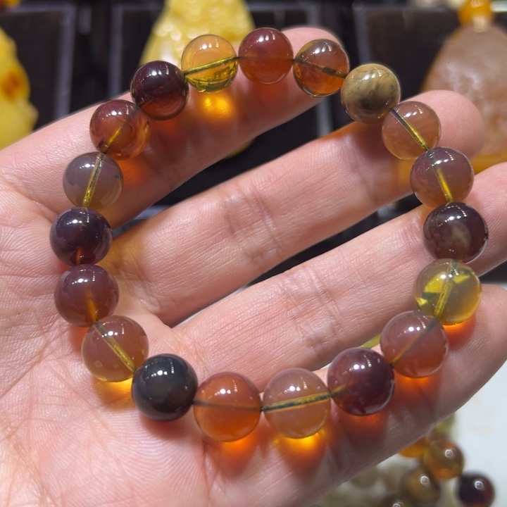 琥珀颈饰未镶嵌琥珀手串10mm