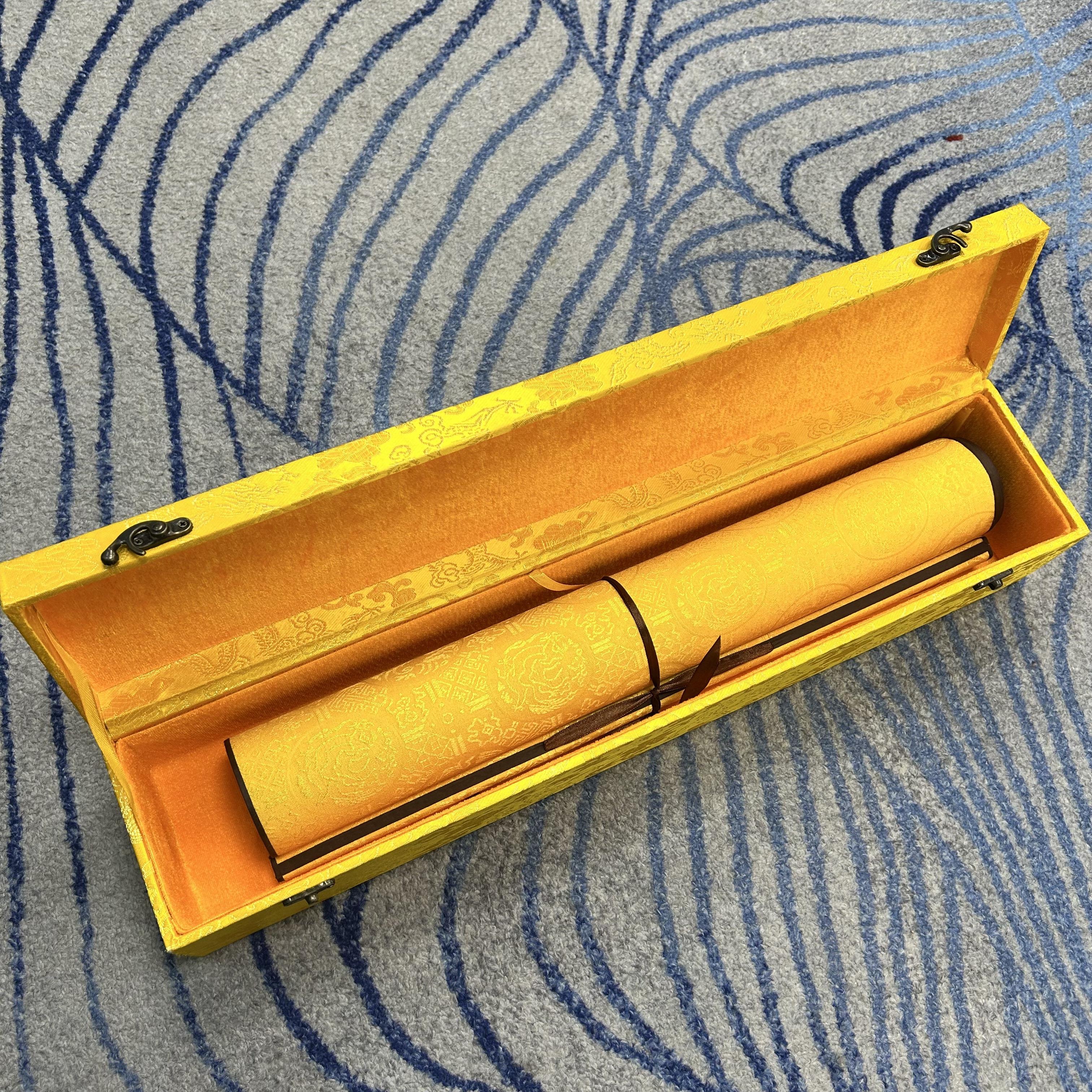 齐振家亲笔手绘手写【苗寨印象】800X35cm手卷送锦礼盒收藏送礼作品