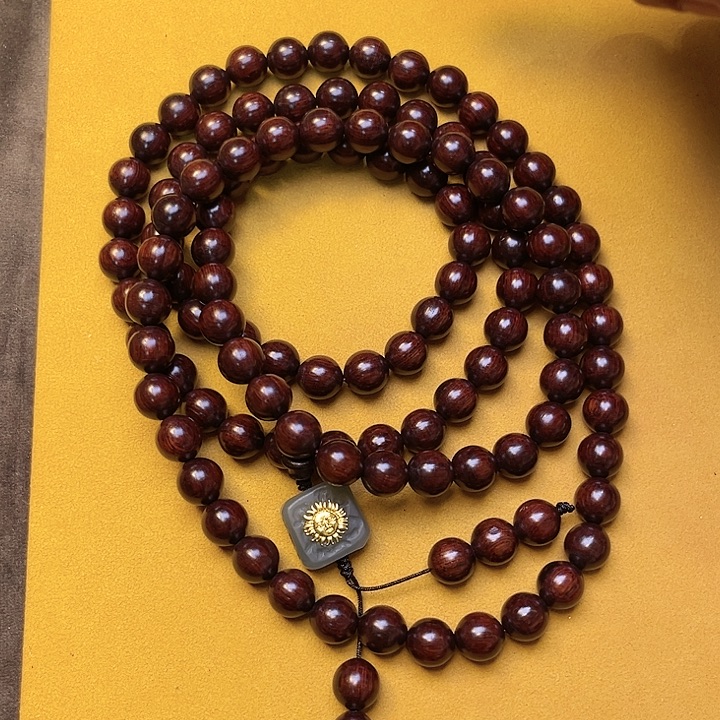 黄花梨/降香黄檀手串/手链1.0*108霸王岭紫油梨沉水高货手串