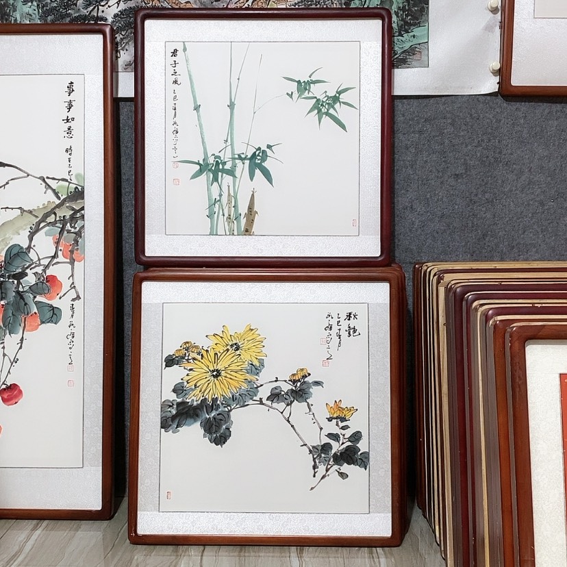 【闪购商品】国画书画作品带框63×63厘米