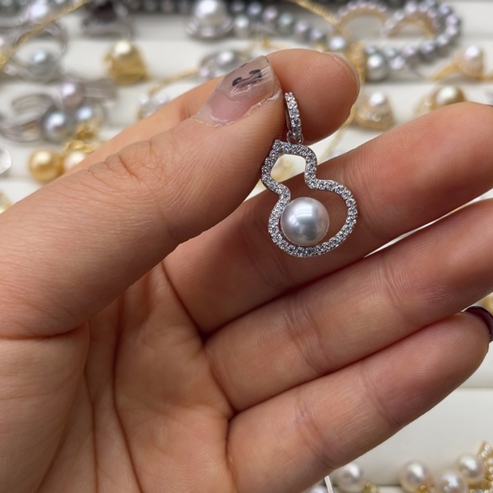 海水珍珠吊坠(不含链)银S925镶嵌