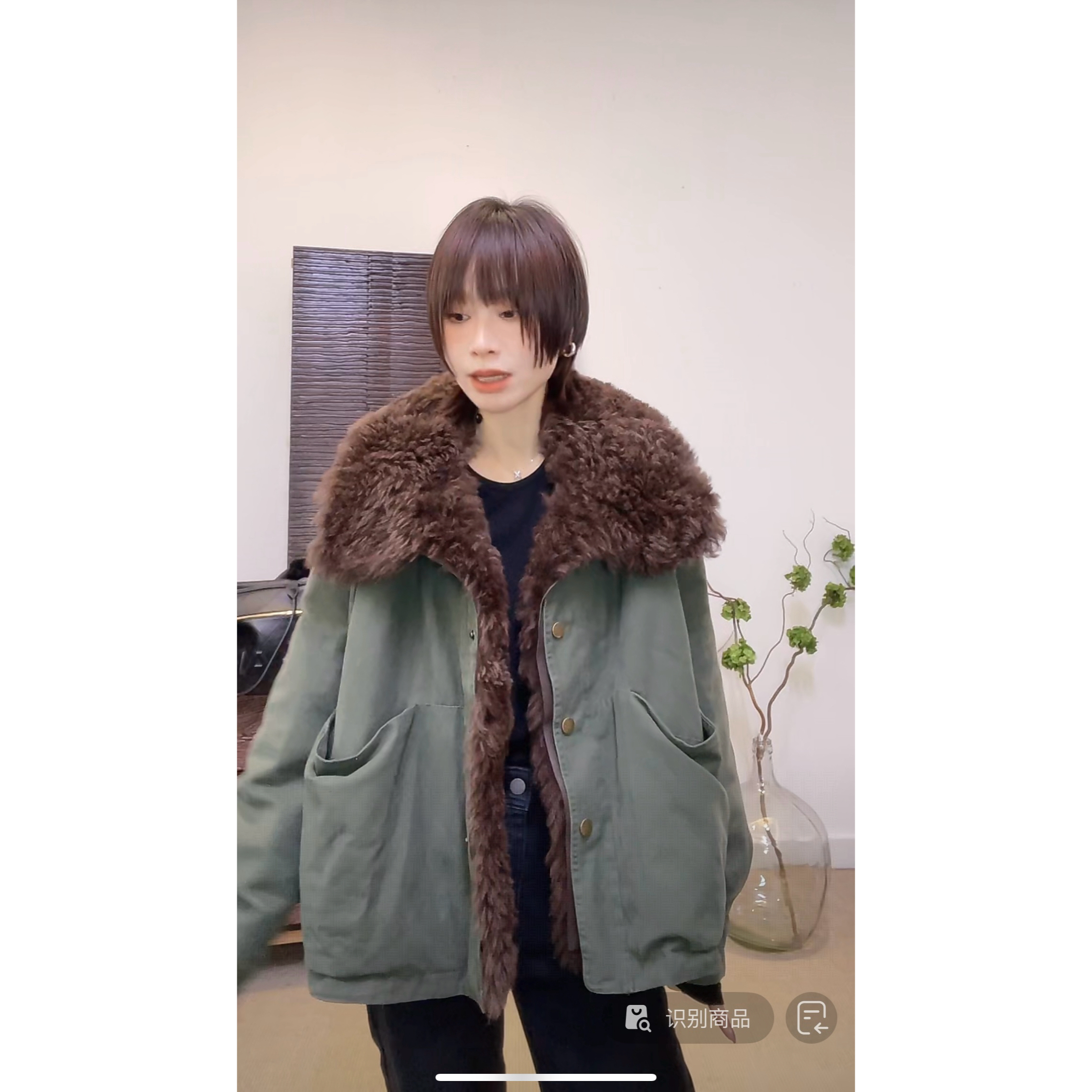 LIS&AZ-森林绿短款派克羽绒服XR101412