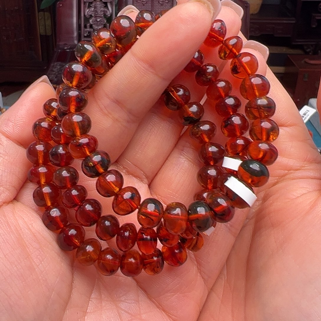 琥珀裸石未镶嵌抚顺琥珀20573-1多样性发其一