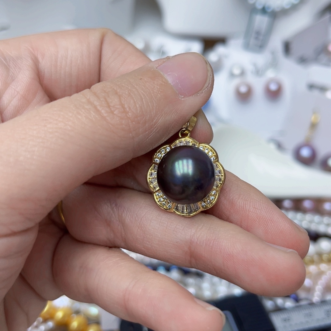 淡水珍珠颈饰银S925镶嵌